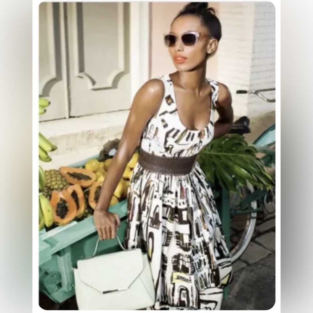 Kate Spade New York Havana Cuban Cityscape Print Dress Size 2